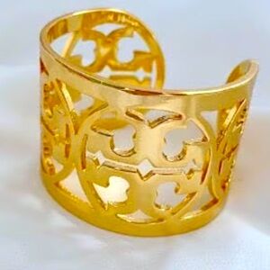 TORI BURCH LARGE , DOUBLE TT CUT OUT LOGO,CUFF BRACELET.